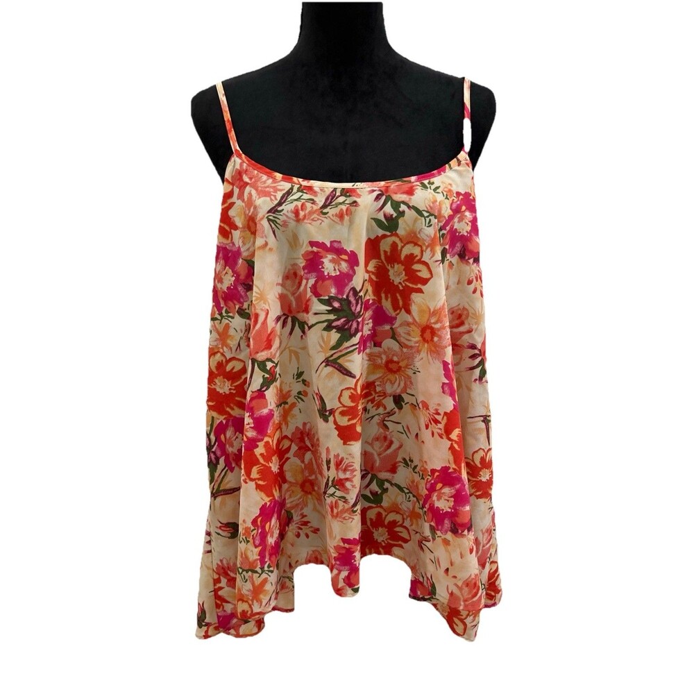 Show Me Your Mumu Tank Top Womens M Pink With Floral Print Tropical